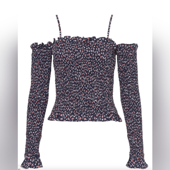 Polo Ralph Lauren Kezia Ditzy Floral Smocked Off The Shoulder Top Size XL - Picture 2 of 15